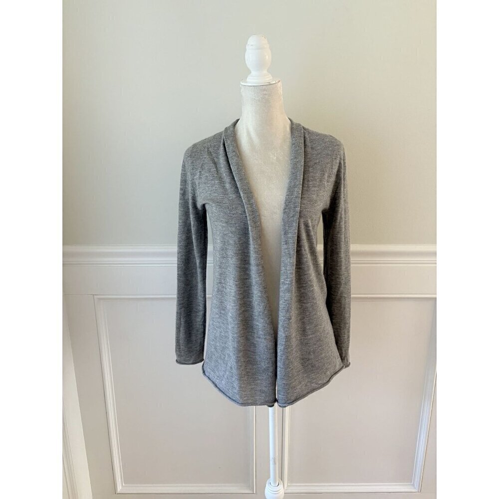 Shorn 100% Cashmere Open Cardigan Sweater Gray S